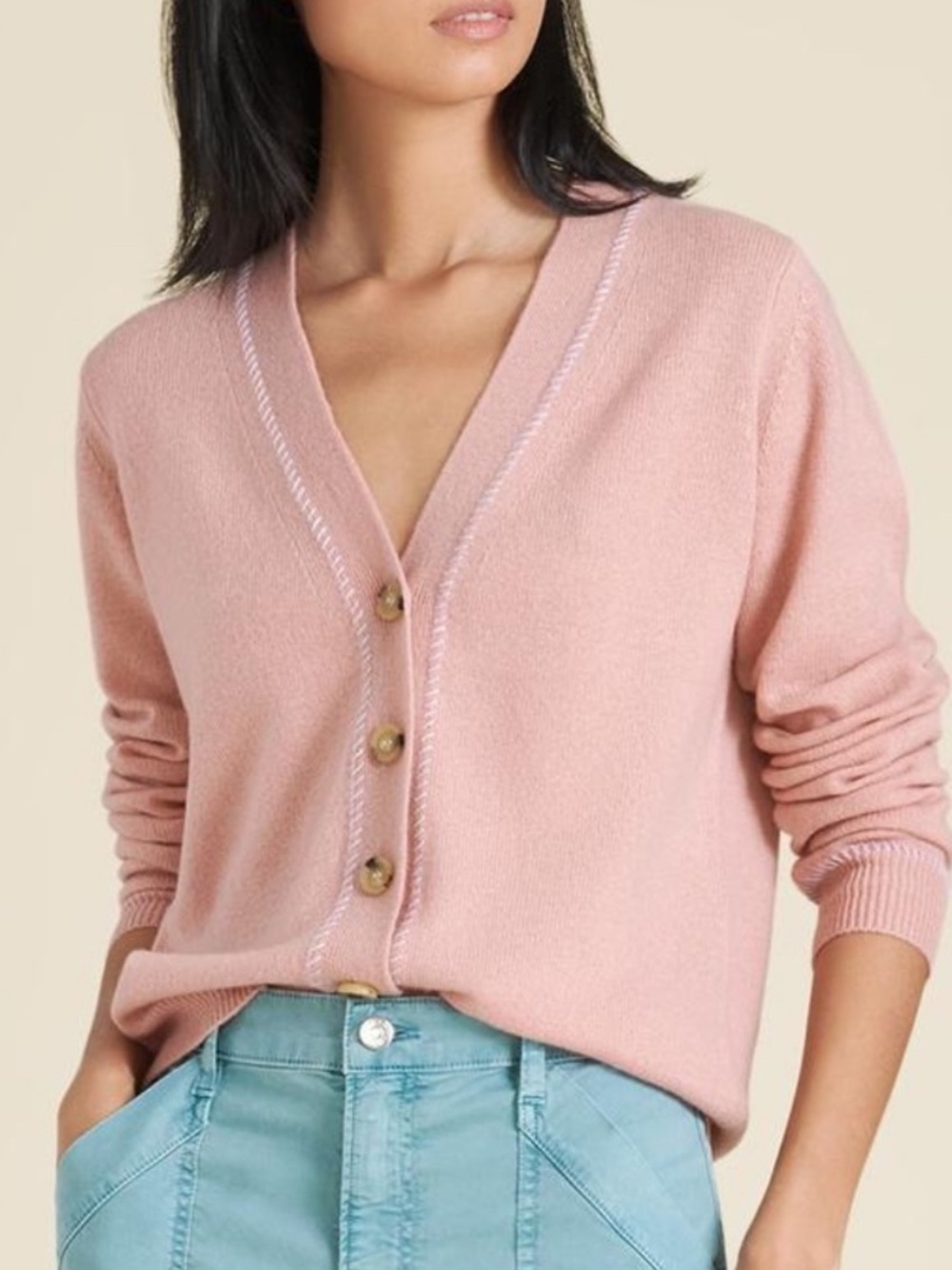 Veronica Beard Arta Cashmere Cardigan Sweater in Rosewood Pink Size XS